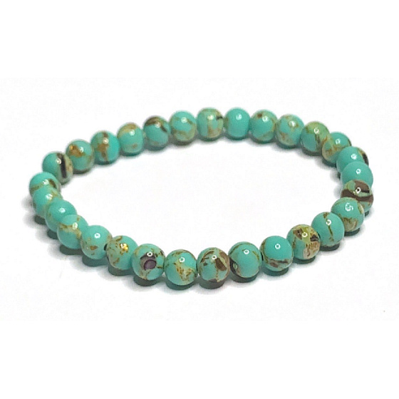 Tyrkenit zelenomodrý náramek elastický kulička 6 mm hledá životní cíl