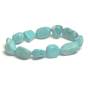 Tyrkenit Troml náramek elastický přírodní kámen vyrobený z lesklých a zaoblených kamenů 8 x 12 mm / 16 - 17 cm, kámen mladých lidí, hledá životní cíl