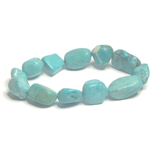 Tyrkenit Troml náramek elastický přírodní kámen vyrobený z lesklých a zaoblených kamenů 8 x 12 mm / 16 - 17 cm, kámen mladých lidí, hledá životní cíl