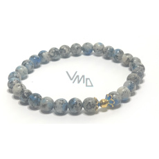 K2 Azurit v Granitu náramek elastický přírodní kámen, kulička 8 mm / 23 cm