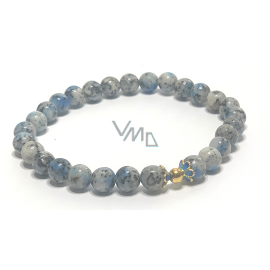 K2 Azurit v Granitu náramek elastický přírodní kámen, kulička 8 mm / 23 cm K2 Azurit v Granitu náramek elastický přírodní kámen, kulička 8 mm / 23 cm