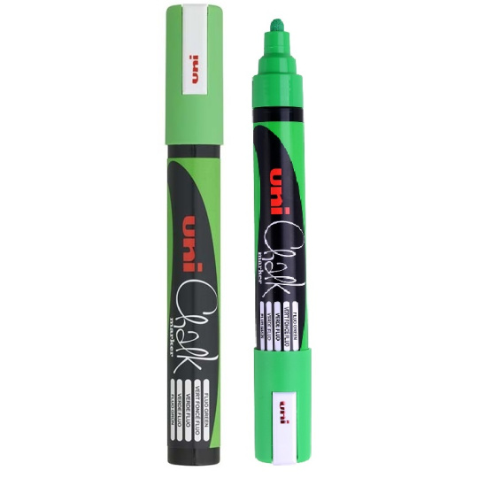 Uni Mitsubishi Chalk Marker křídový popisovač fluo-zelený 1,8-2,5 mm, PWE-5M
