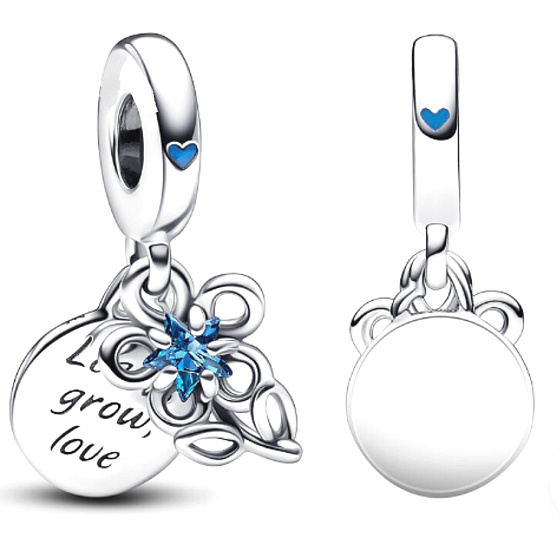 Charm Kvetoucí květina 2v1, přívěsek na náramek rodina