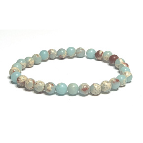 Jaspis / Šoušanský kámen náramek elastický přírodní kámen, kulička 6 mm / 16 - 17 cm