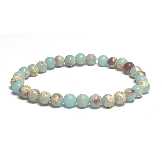 Jaspis / Šoušanský kámen náramek elastický přírodní kámen, kulička 6 mm / 16 - 17 cm