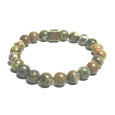 Ryolit s královskou mantrou Óm náramek elastický přírodní kámen, kulička 8 mm / 16 - 17 cm, kámen jasného vědomí