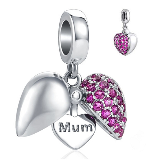 Charm Srdce otvíratelné Mami miluji tě, přívěsek na náramek rodina
