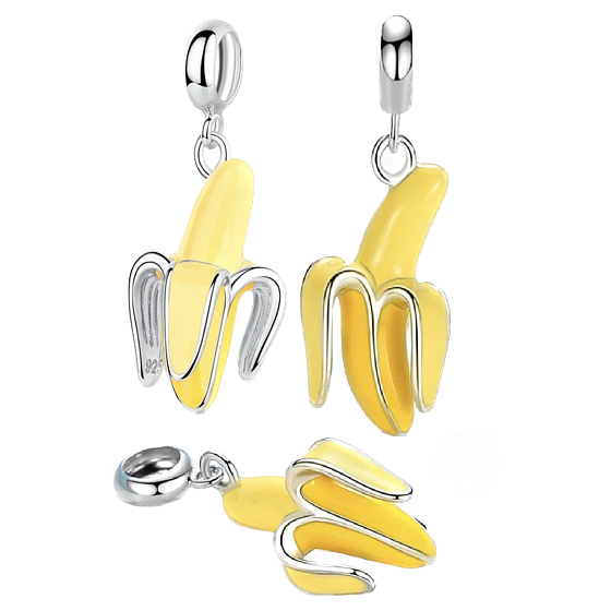 Charm Banán, přívěsek na náramek jídlo a pití