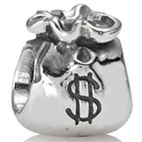 Charm Měšec plný peněz, korálek na náramek symbol