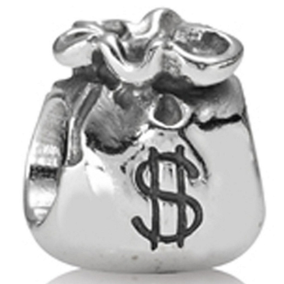 Charm Měšec plný peněz, korálek na náramek symbol