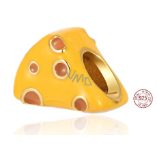 Charm Sterlingové stříbro 925 Ementál - děravý sýr, korálek na náramek, jídlo a pití Charm Sterlingové stříbro 925 Ementál - děravý sýr, korálek na náramek, jídlo a pití