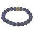 Láva ocelově modrá s královskou mantrou Óm, náramek elastický přírodní kámen, kulička 8 mm / 16 - 17 cm, zrozen ze čtyř živlů