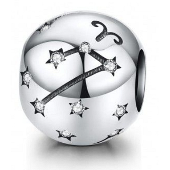 Charm znamení zvěrokruhu Beran + zirkony, korálek na náramek 9 mm