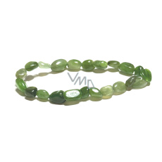 Nefrit Troml náramek elastický z přírodního kamene 6 - 8 mm / 16 - 17 cm, kámen klidu
