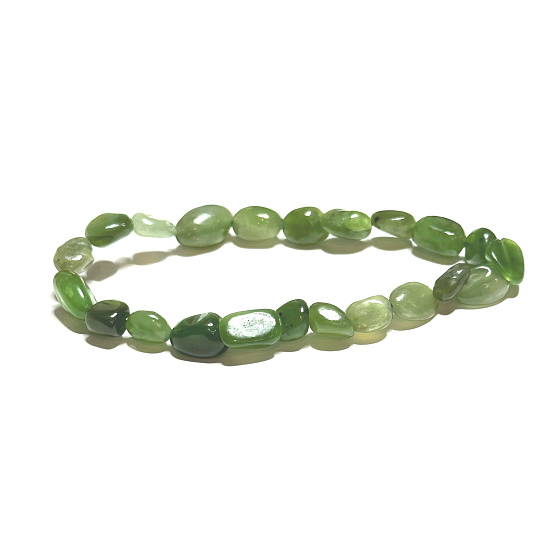Nefrit Troml náramek elastický z přírodního kamene 6 - 8 mm / 16 - 17 cm, kámen klidu