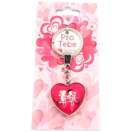 Nekupto Pro Tebe Klíčenka srdce Kolo 8,5 x 3,5 cm