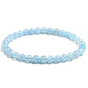 Akvamarin náramek elastický přírodní kámen, kulička 6 mm / 16 - 17 cm, kámen námořníků, léčivá síla oceánu