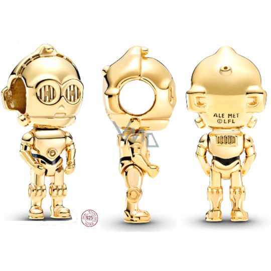 Charm Sterlingové stříbro 925 Marvel Star Wars C-3PO, korálek na náramek, film