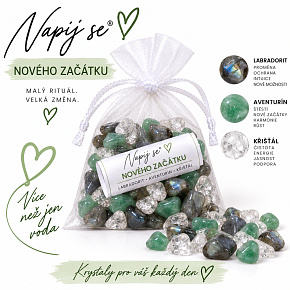 Napij se® nového začátku – výměnná minerální náplň | Labradorit, Aventurín, Křišťál, 200 g