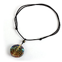 Orgonit amulet, generátor energie 3,5 cm na voskované šňůrce 60 cm
