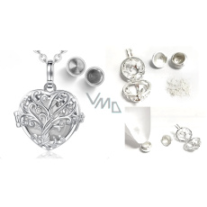 Pamětní, pietní urnový přívěsek, Srdce, strom, voděodolné, nerezová ocel 18 mm