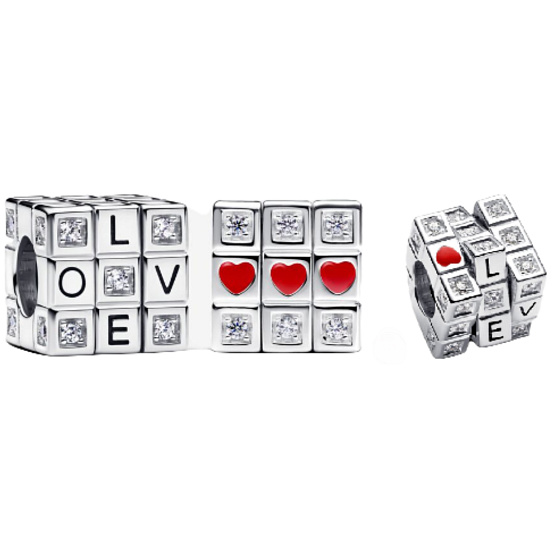 Pohyblivá hrací kostka, stříbrný korálek na náramek