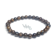 Bronzit náramek elastický přírodní kámen, kulička 6 mm / 16 - 17 cm, vysoce ochranný kámen