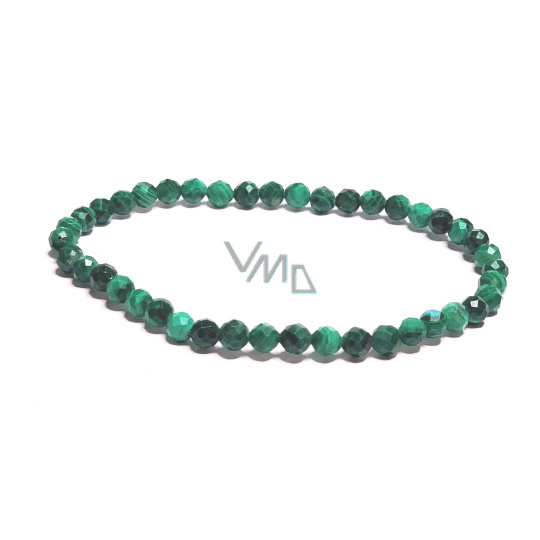 Malachit fazet náramek elastický přírodní kámen, kulička 4 mm / 16 - 17 cm, kámen splněných přání Malachit fazet náramek elastický přírodní kámen, kulička 4 mm / 16 - 17 cm, kámen splněných přání