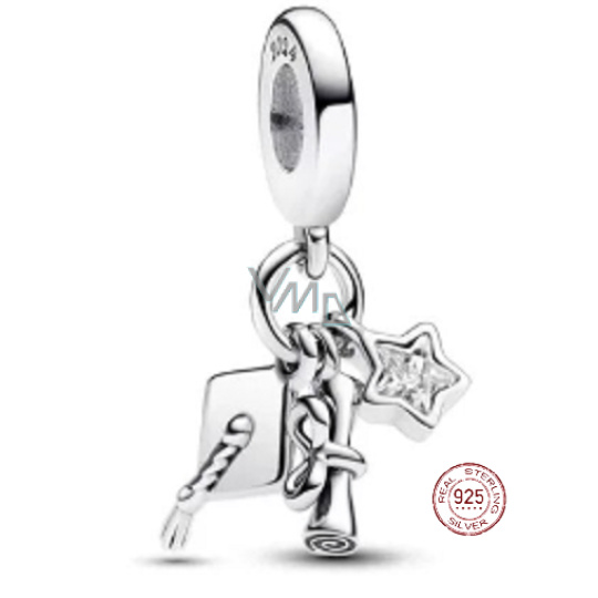 Charm Sterlingové stříbro 925 Gradace, promoce, maturita 3v1, přívěsek na náramek gradace Charm Sterlingové stříbro 925 Gradace, promoce, maturita 3v1, přívěsek na náramek gradace