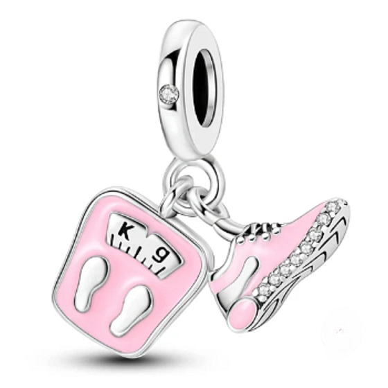 Charm Hubnoucí program 2v1, tenisky a osobní váha, přívěsek na náramek sport