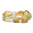 Citrín náramek elastický leštěný broušený z přírodního kamene, cca 4 cm / 17 cm AAA kvalita, kámen hojnosti, úspěchu