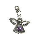 Anděl strážný přívěsek s fialovou perličkou 29 x 37 mm 1 kus