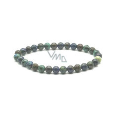 Azurit náramek elastický přírodní kámen, kulička 6 mm / 16 - 17 cm