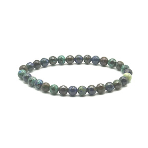 Azurit náramek elastický přírodní kámen, kulička 6 mm / 16 - 17 cm