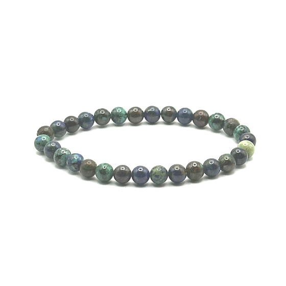 Azurit náramek elastický přírodní kámen, kulička 6 mm / 16 - 17 cm