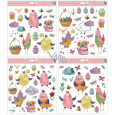 Okenní fólie bez lepidla růžové slepičky 33,5 x 30 cm 1 kus Okenní fólie bez lepidla růžové slepičky 33,5 x 30 cm 1 kus