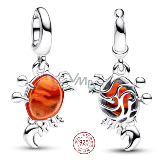 Charm Sterlingové stříbro 925 Disney Malá mořská víla - krab Sebastian, přívěsek na náramek, film