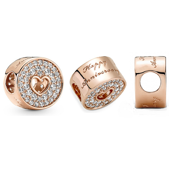 Rose – Šťastné výročí, stopper, klipový stříbrný 925 korálek na náramek