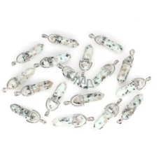 Jaspis Lotos Kyvadlo šestihran přívěsek přírodní kámen 41 x 13 mm, ručně vyřezávaný, 1 kus