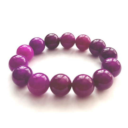 Sugilit náramek elastický přírodní kámen, kulička 16 mm / 16 - 17 cm, Láska • Moudrost • Pravda