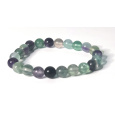 Fluorit zeleno-čirý náramek elastický přírodní kámen, kulička 8 mm / 16 -17 cm, kámen géniů