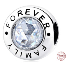 Charm Sterlingové stříbro 925 Rodina navždy, korálek na náramek rodina