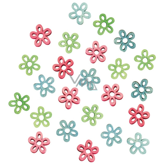 Květy dřevěné 2 cm 24 kusů Květy dřevěné 2 cm 24 kusů