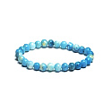 Larimar náramek elastický přírodní kámen, kulička 6 mm / 16 - 17 cm, kámen bájné Atlantidy