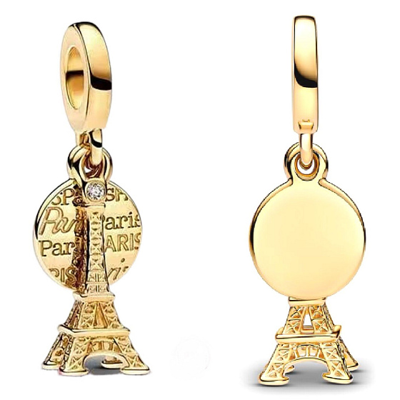 Charm Francie, Paříž - Eiffel věž 2v1, přívěsek na náramek cestování