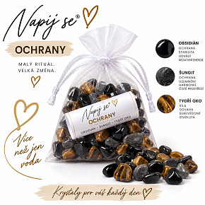 Napij se® ochrany – výměnná minerální náplň | Obsidián, Šungit, Tygří oko, 200 g