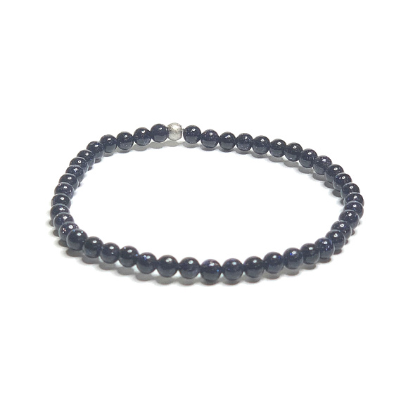 Goldstone modrý Avanturin náramek elastický kámen ambicí