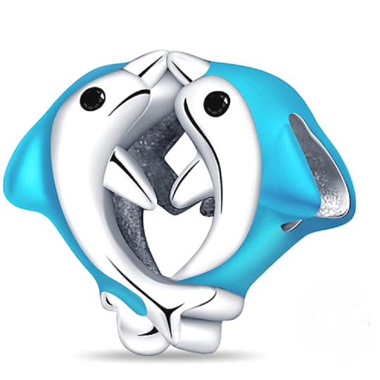 Charm Dva delfíni, korálek na náramek moře Charm Dva delfíni, korálek na náramek moře