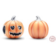 Charm Sterlingové stříbro 925 Dýně, zářící ve tmě, luminozní korálek na náramek Halloween