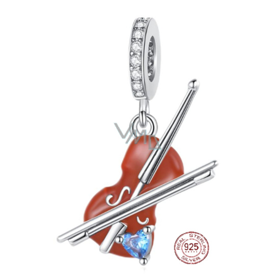 Charm Sterlingové stříbro 925 Housle, přívěsek na náramek zájmy Charm Sterlingové stříbro 925 Housle, přívěsek na náramek zájmy